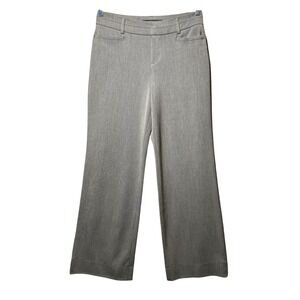 Nine West Womens 4 Gray Wide Leg Dress Pants Career Workwear Trousers